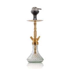 COCOYAYA Pedro Hookah with Bag - Golden Stem & CGB Transparent Base