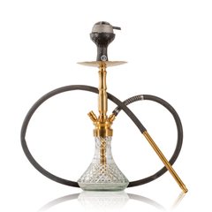COCOYAYA Pedro Hookah with Bag - Golden Stem & CGB Transparent Base