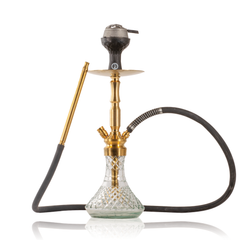 COCOYAYA Pedro Hookah with Bag - Golden Stem & CGB Transparent Base