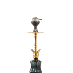 COCOYAYA VIP Robby Hookah with Bag - Gold Stem & Emerald Green Base