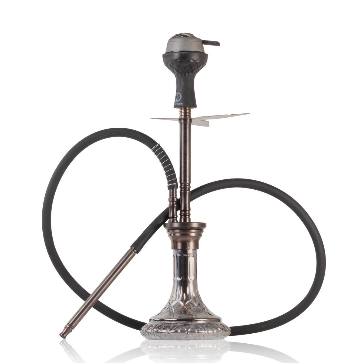 COCOYAYA Ronaldo Hookah with Bag - Bronze Stem & Grey Base
