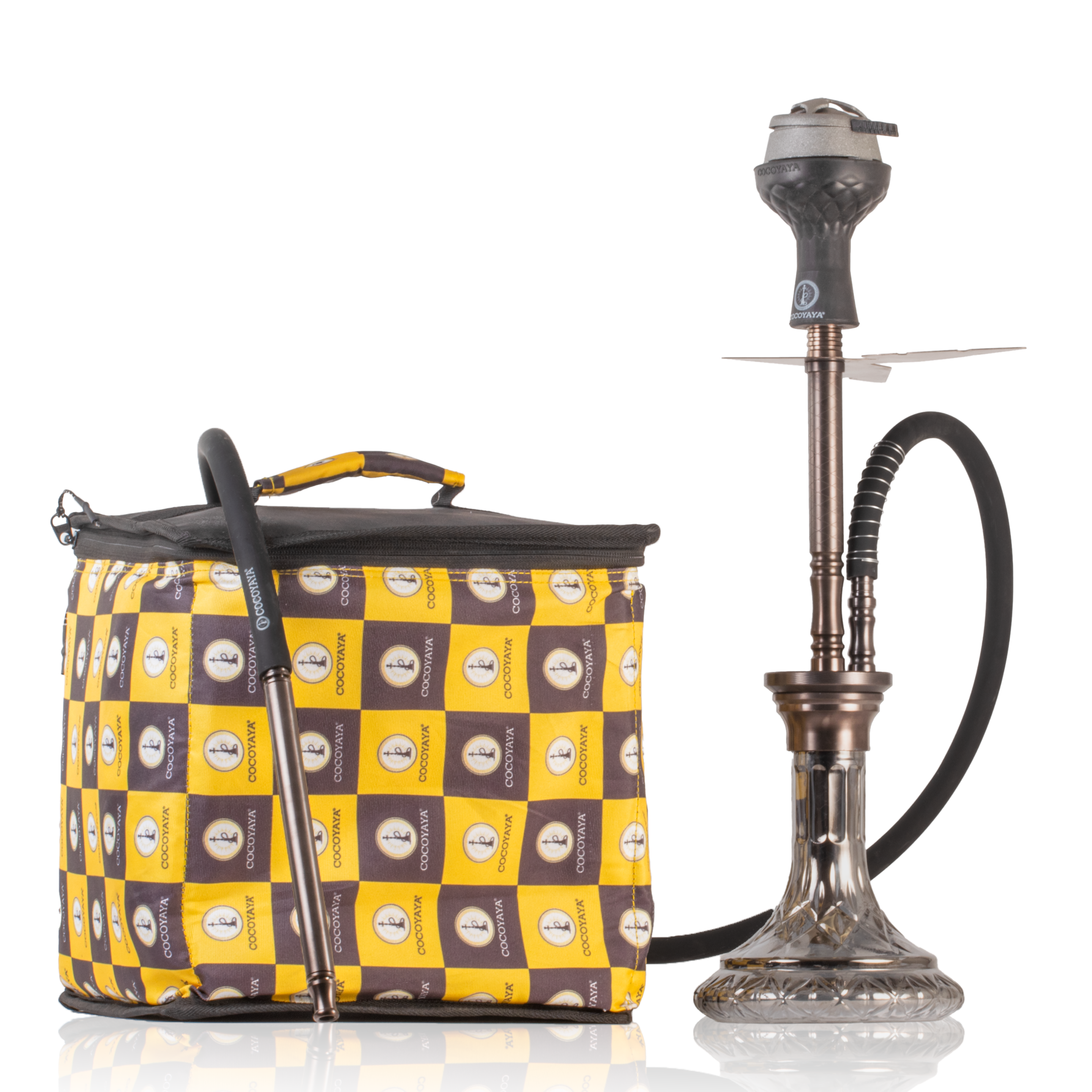 COCOYAYA Ronaldo Hookah with Bag - Bronze Stem & Grey Base