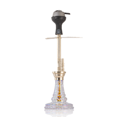COCOYAYA Ronaldo Hookah with Bag - Gold Stem & Transparent Base