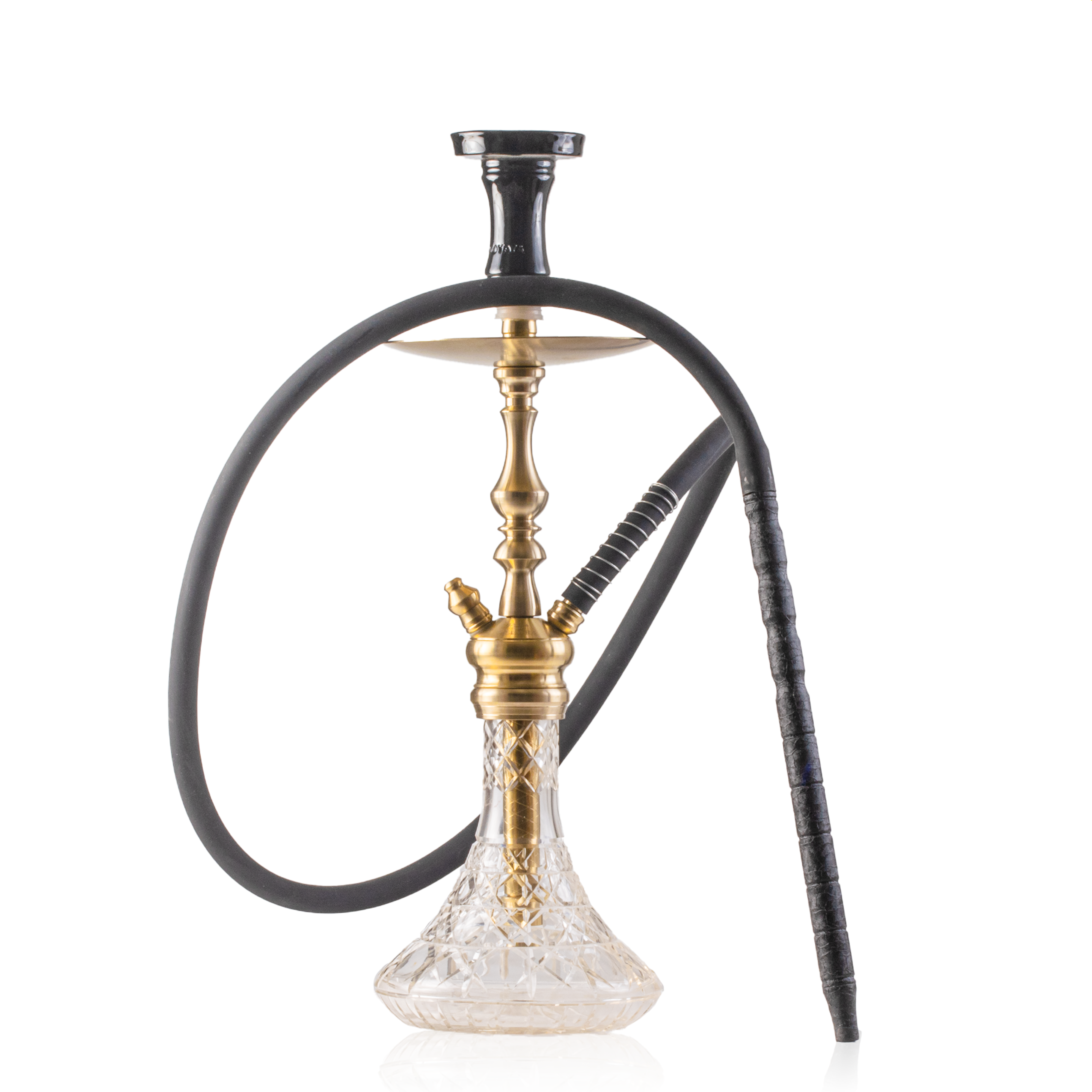 COCOYAYA Simba Hookah with Bag- Gold Stem & Transparent CGB Base