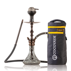 COCOYAYA Simba Hookah with Bag - Bronze Stem & Stryker Transparent Black Base