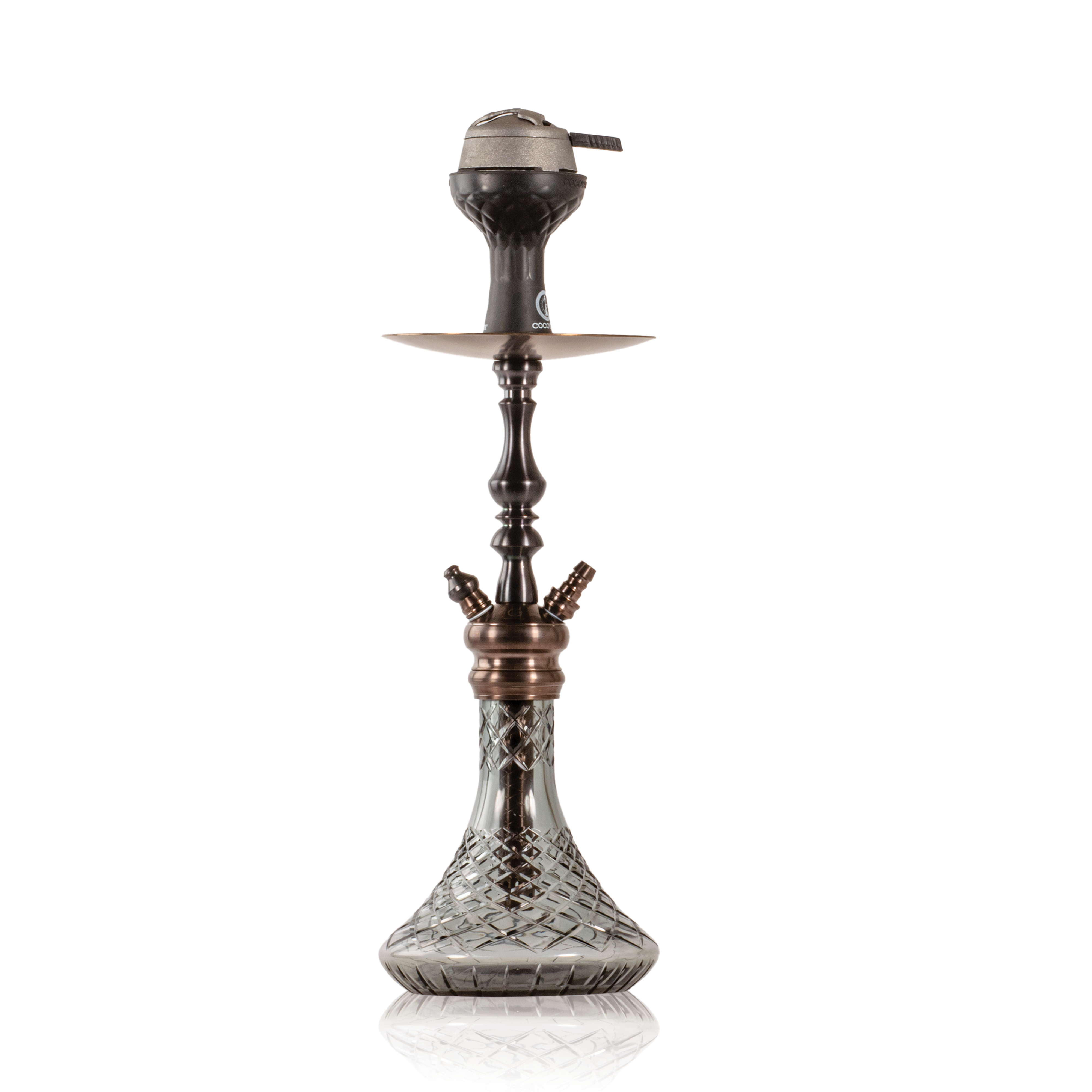 COCOYAYA Simba Hookah with Bag - Bronze Stem & Stryker Transparent Black Base