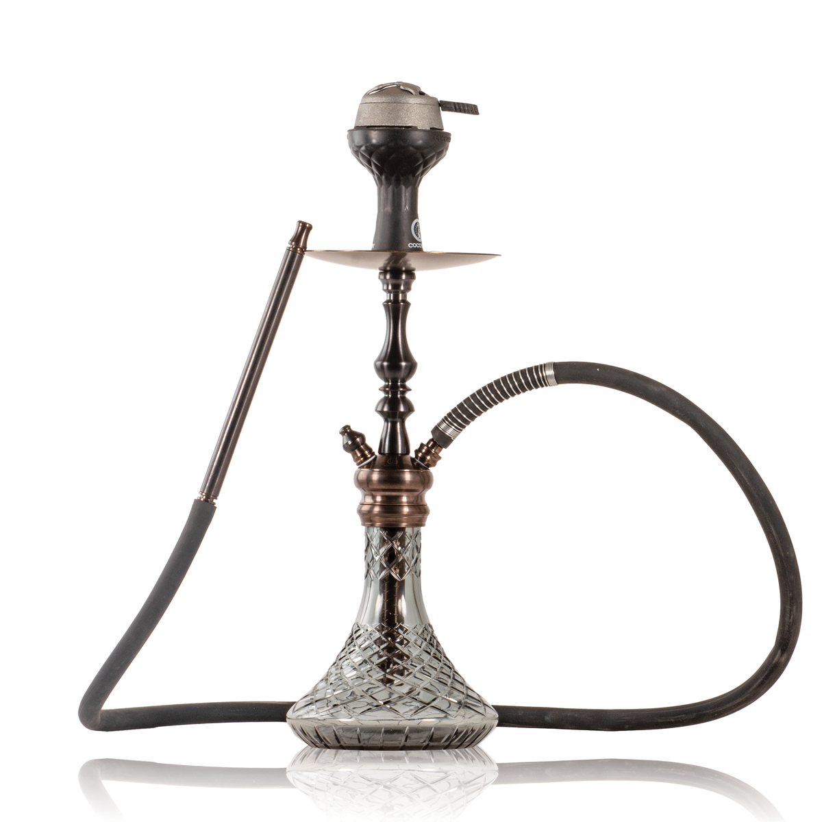 COCOYAYA Simba Hookah with Bag - Bronze Stem & Transparent CGB Base
