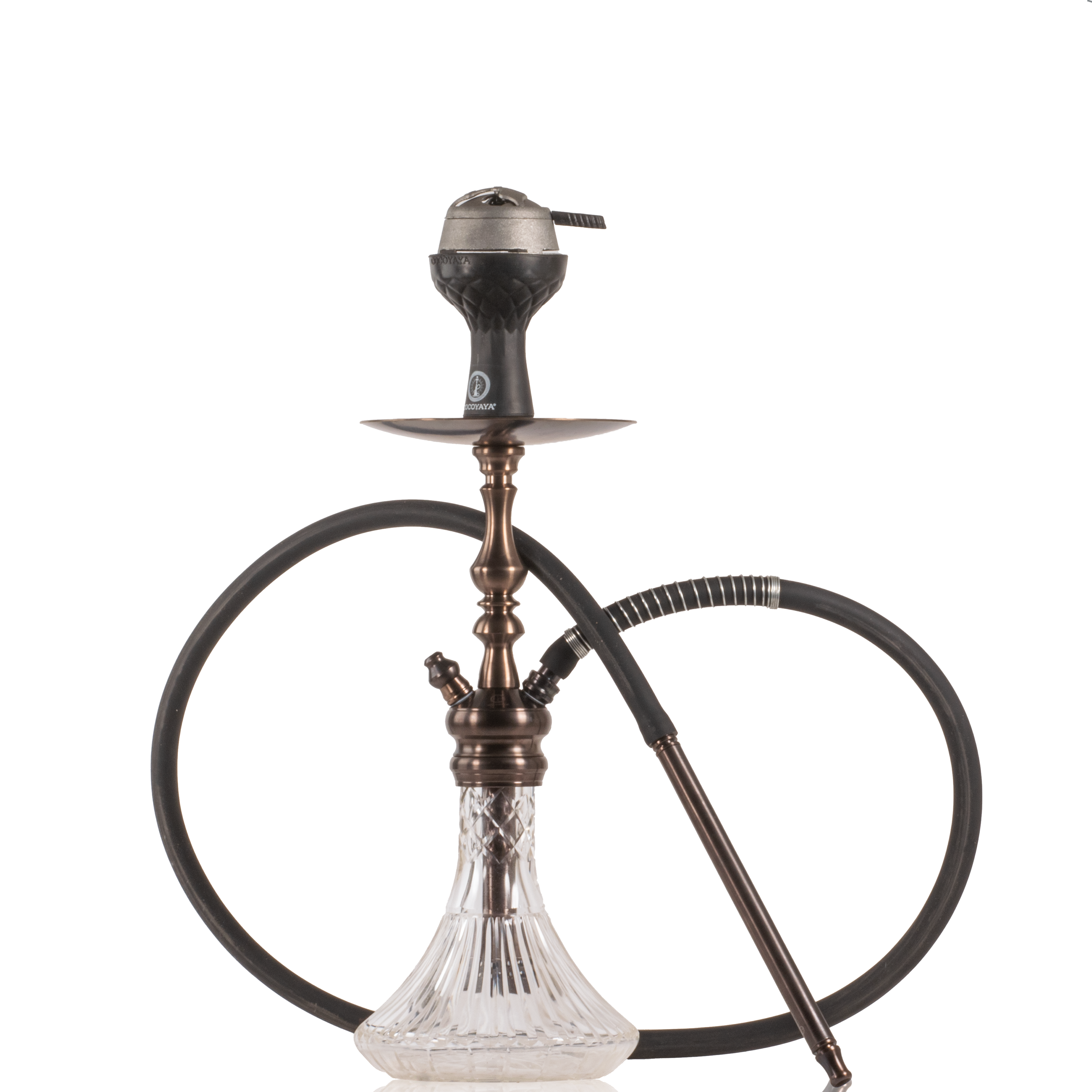 COCOYAYA Simba Hookah with Bag - Bronze Stem & Transparent Base