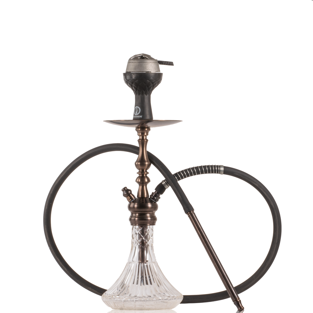 COCOYAYA Simba Hookah with Bag - Bronze Stem & Transparent Base