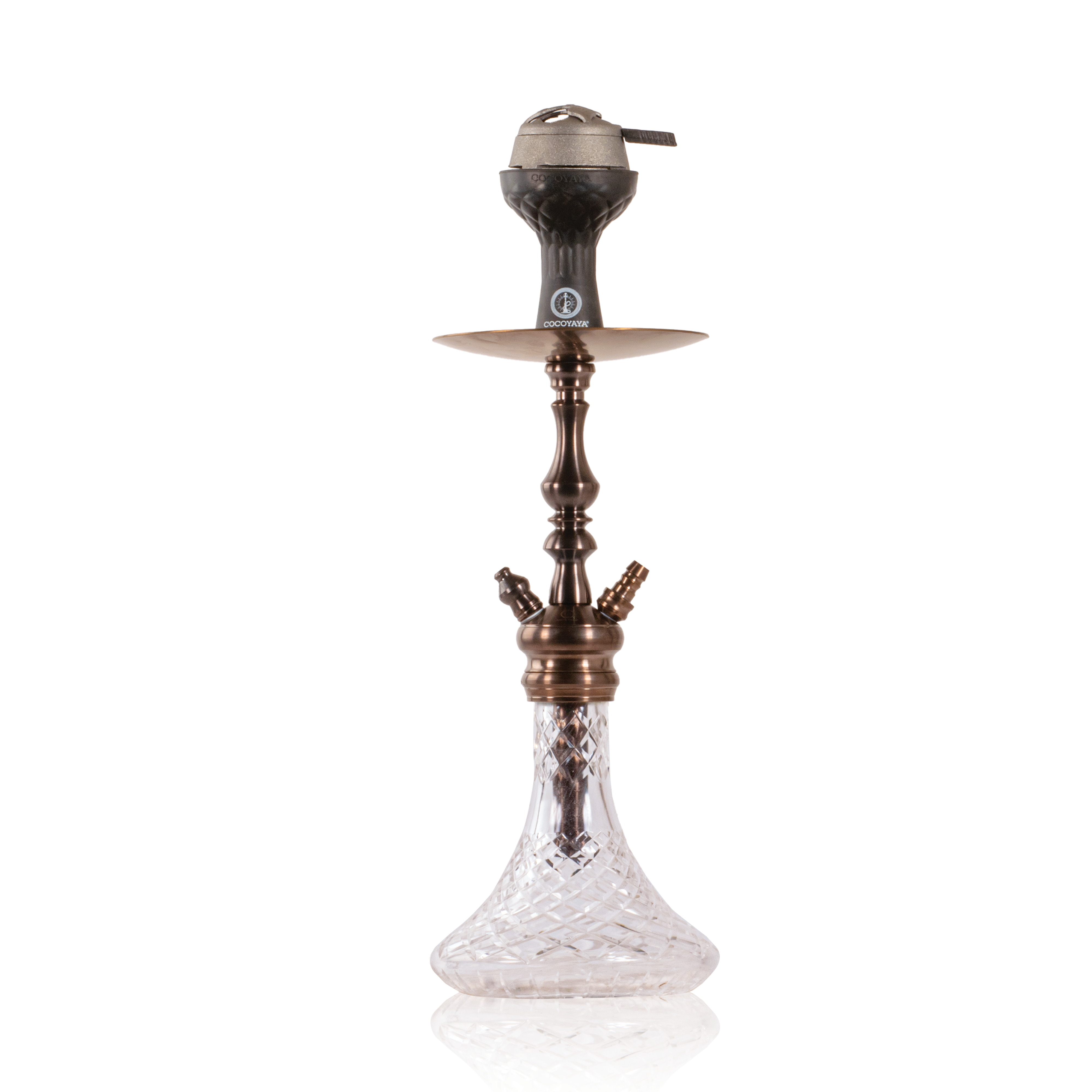 COCOYAYA Simba Hookah with Bag - Bronze Stem & Transparent Black Base