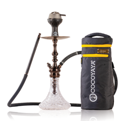COCOYAYA Simba Hookah with Bag - Bronze Stem & Transparent Black Base