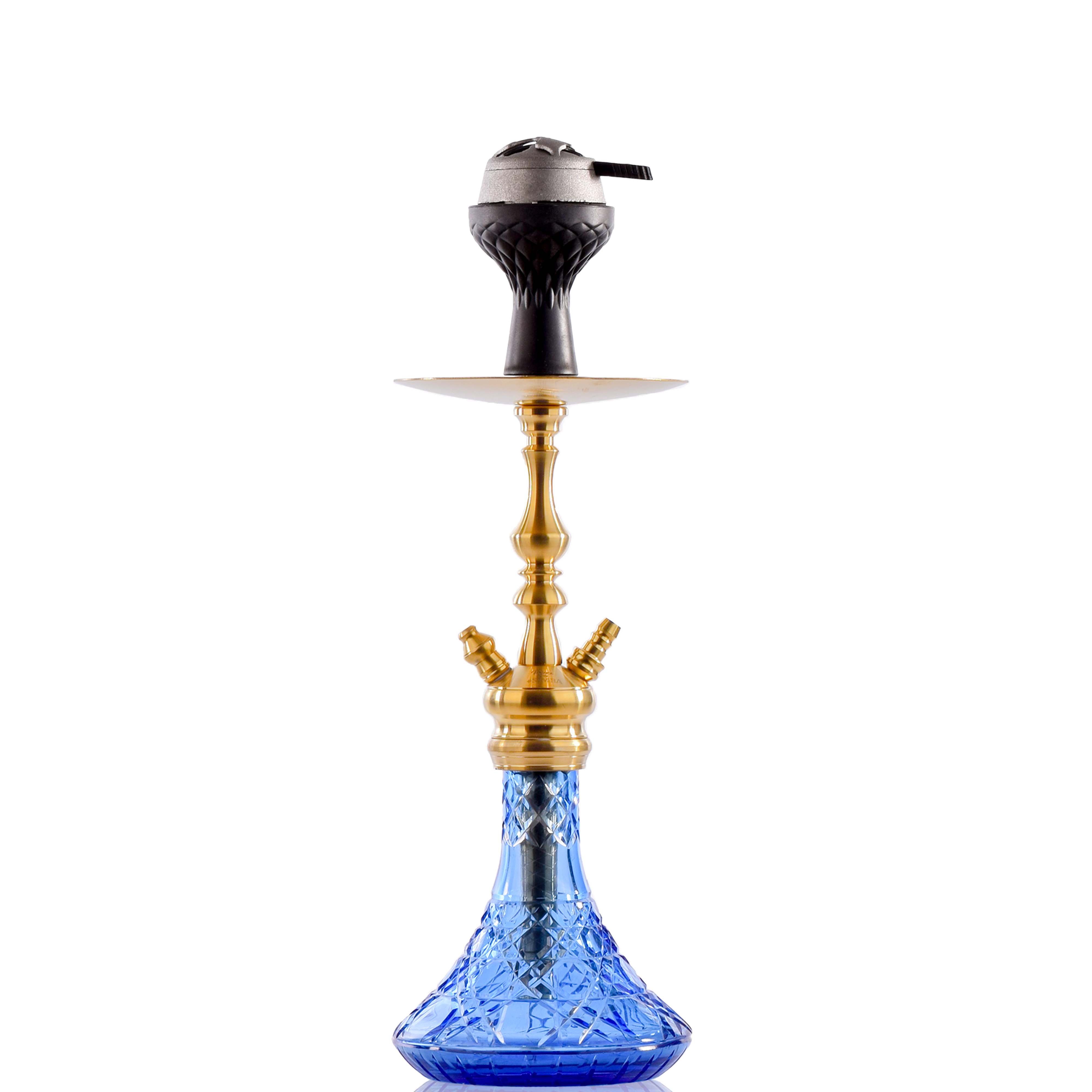COCOYAYA Simba Hookah with Bag - Gold Stem & Blue Base