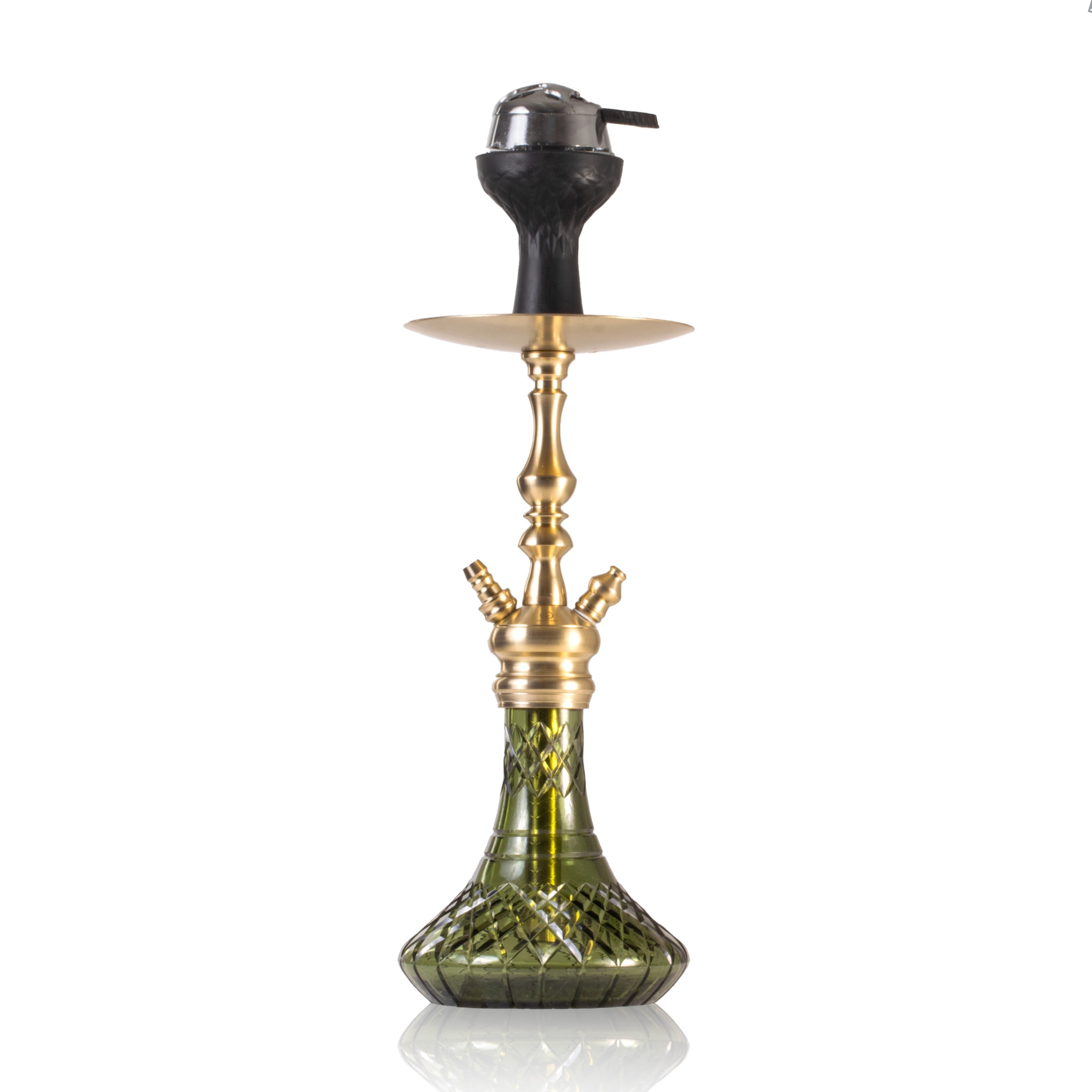 COCOYAYA Simba Hookah with Bag - Gold Stem & Green Base