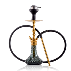 COCOYAYA Simba Hookah with Bag - Gold Stem & Emerald Green Base