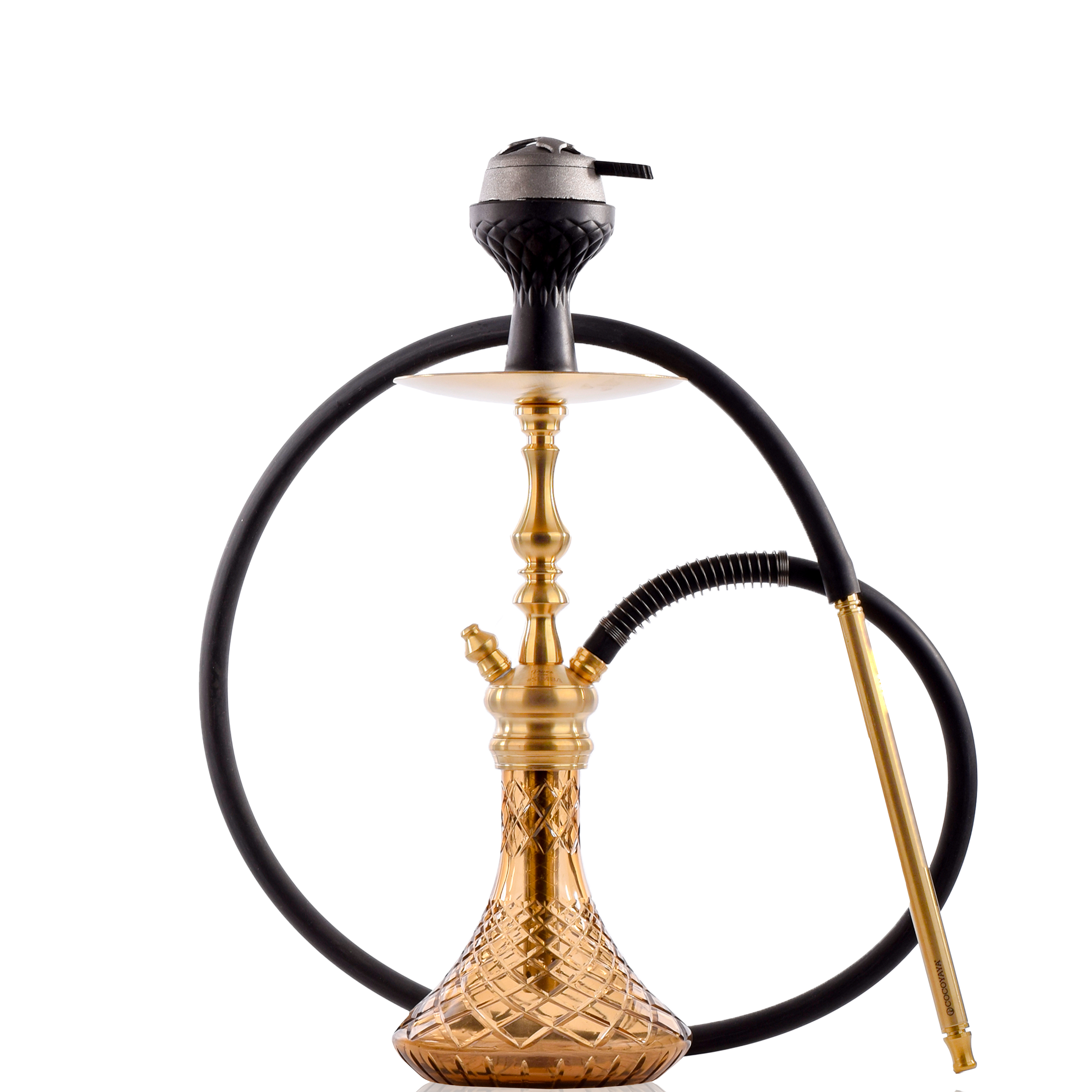 COCOYAYA Simba Hookah with Bag - Golden (Gold Base)
