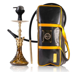 COCOYAYA Simba Hookah with Bag - Gold Stem & Brown Base