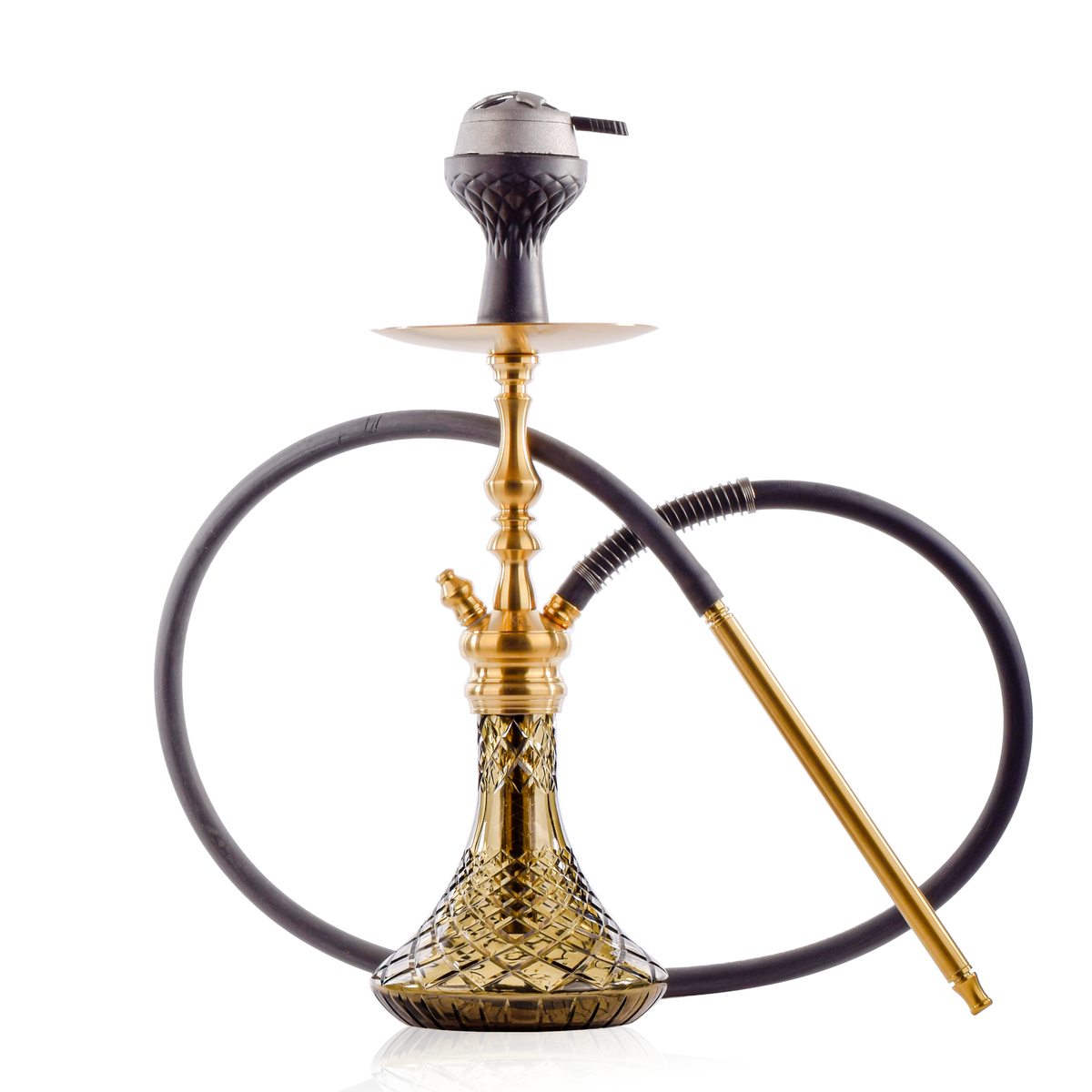 COCOYAYA Simba Hookah with Bag - Gold Stem & Grey Base