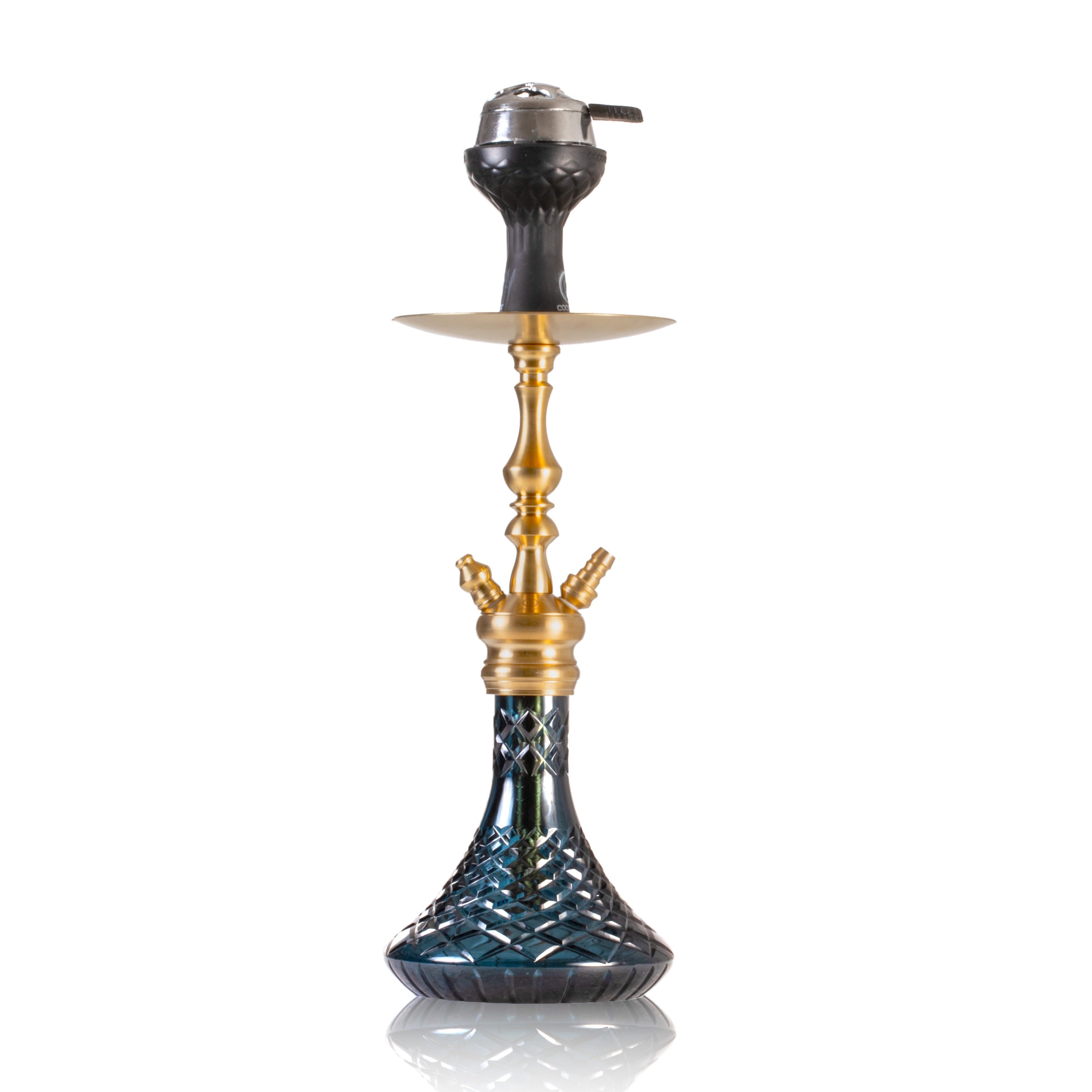 COCOYAYA Simba Hookah with Bag - Gold Stem & Navy Base