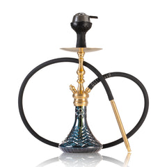 COCOYAYA Simba Hookah with Bag - Gold Stem & Navy Base