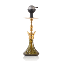 COCOYAYA Simba Hookah with Bag - Gold Stem & Olive Green Base