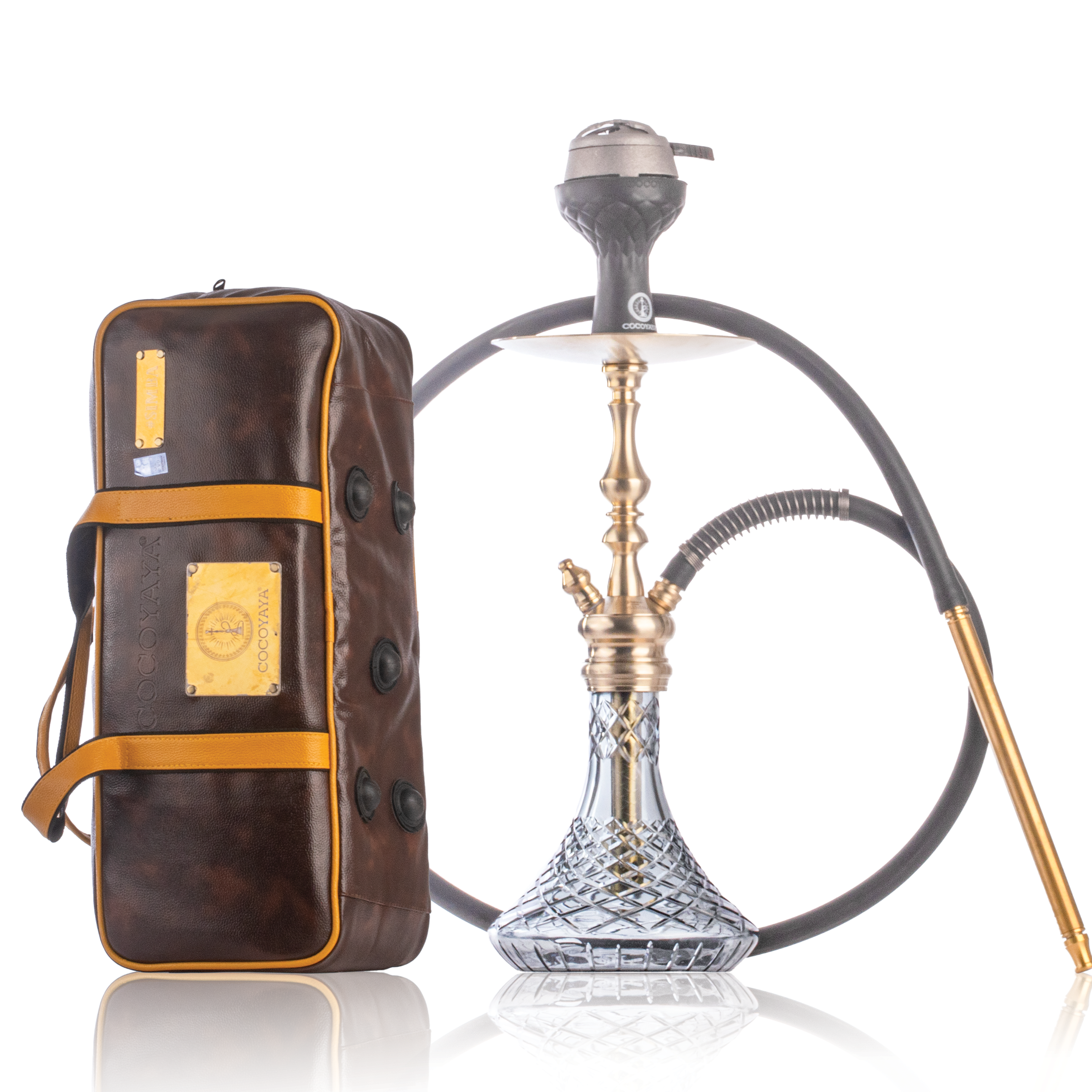 COCOYAYA Simba Hookah with Bag - Champagne Stem & Transparent Base