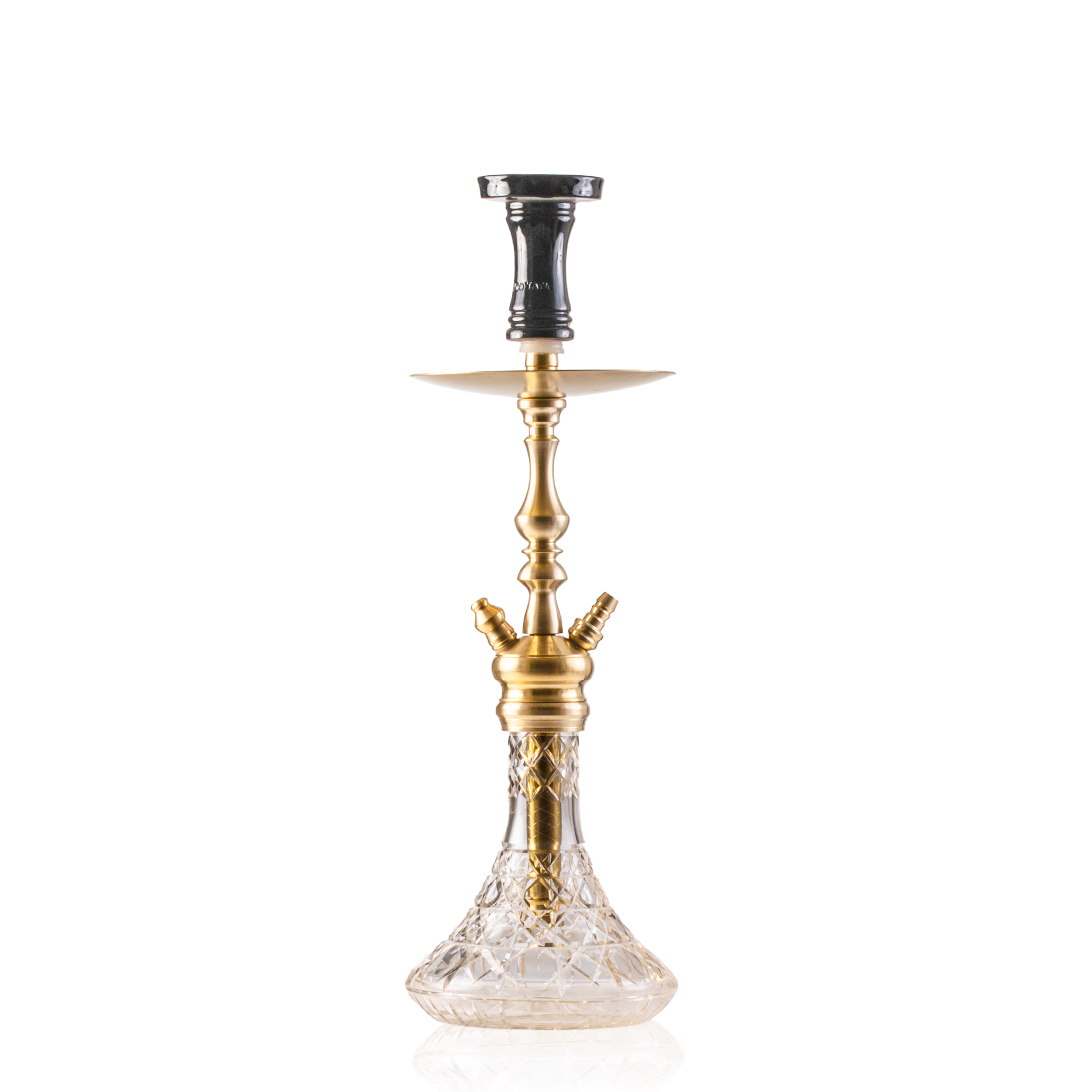 COCOYAYA Simba Hookah with Bag- Gold Stem & Transparent CGB Base