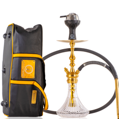 COCOYAYA Simba Hookah with Bag- Gold Stem & Transparent CGB Base