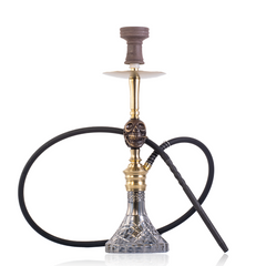 COCOYAYA Skull Dusk Bohemian Hookah - Gold Stem & Grey Base