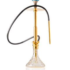 COCOYAYA King Series Spiral Hookah - Gold Stem & Transparent CDG Base