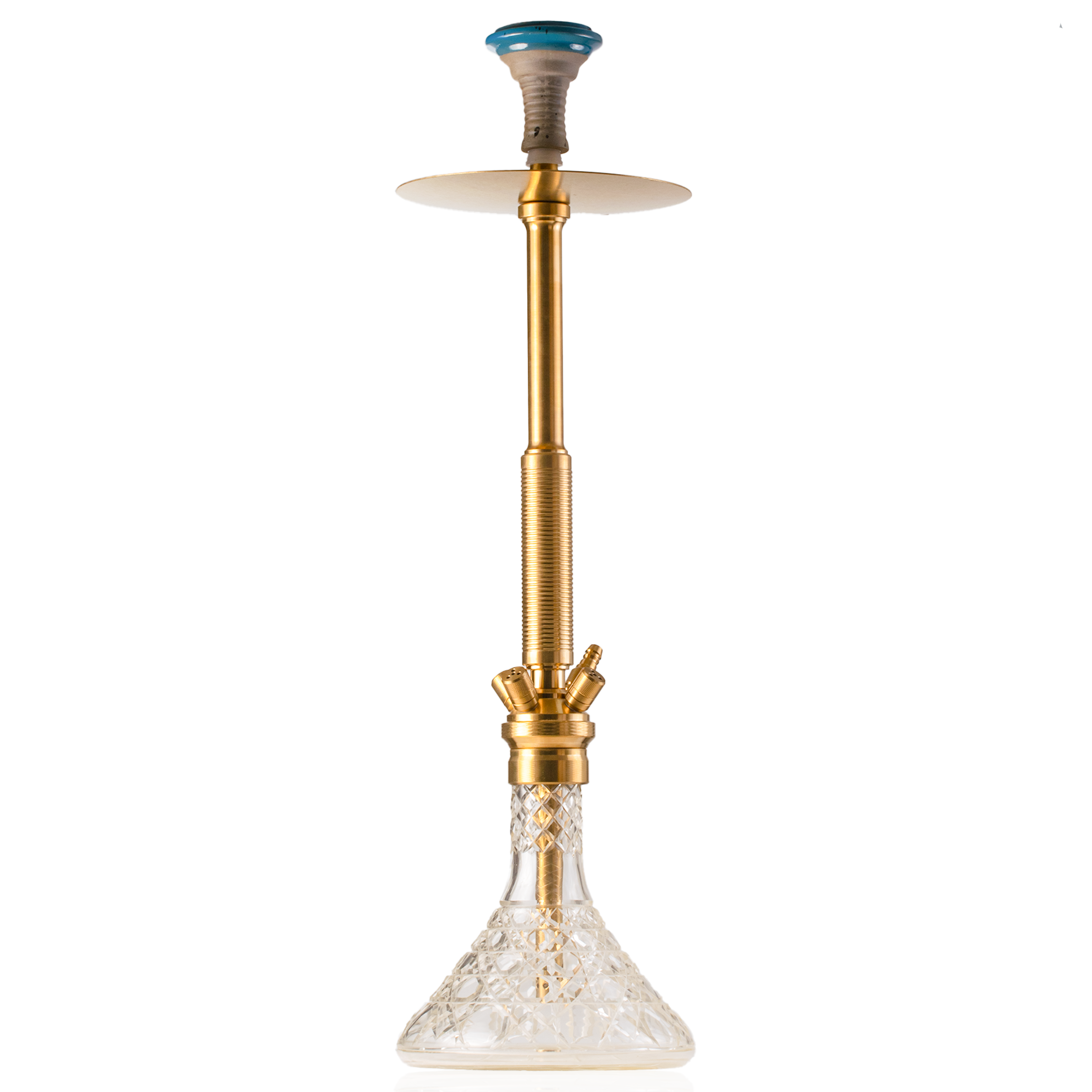 COCOYAYA King Series Spiral Hookah - Gold Stem & Transparent CDG Base
