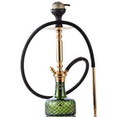 COCOYAYA Valencia Hookah with Bag- Gold & Emerald Green Base
