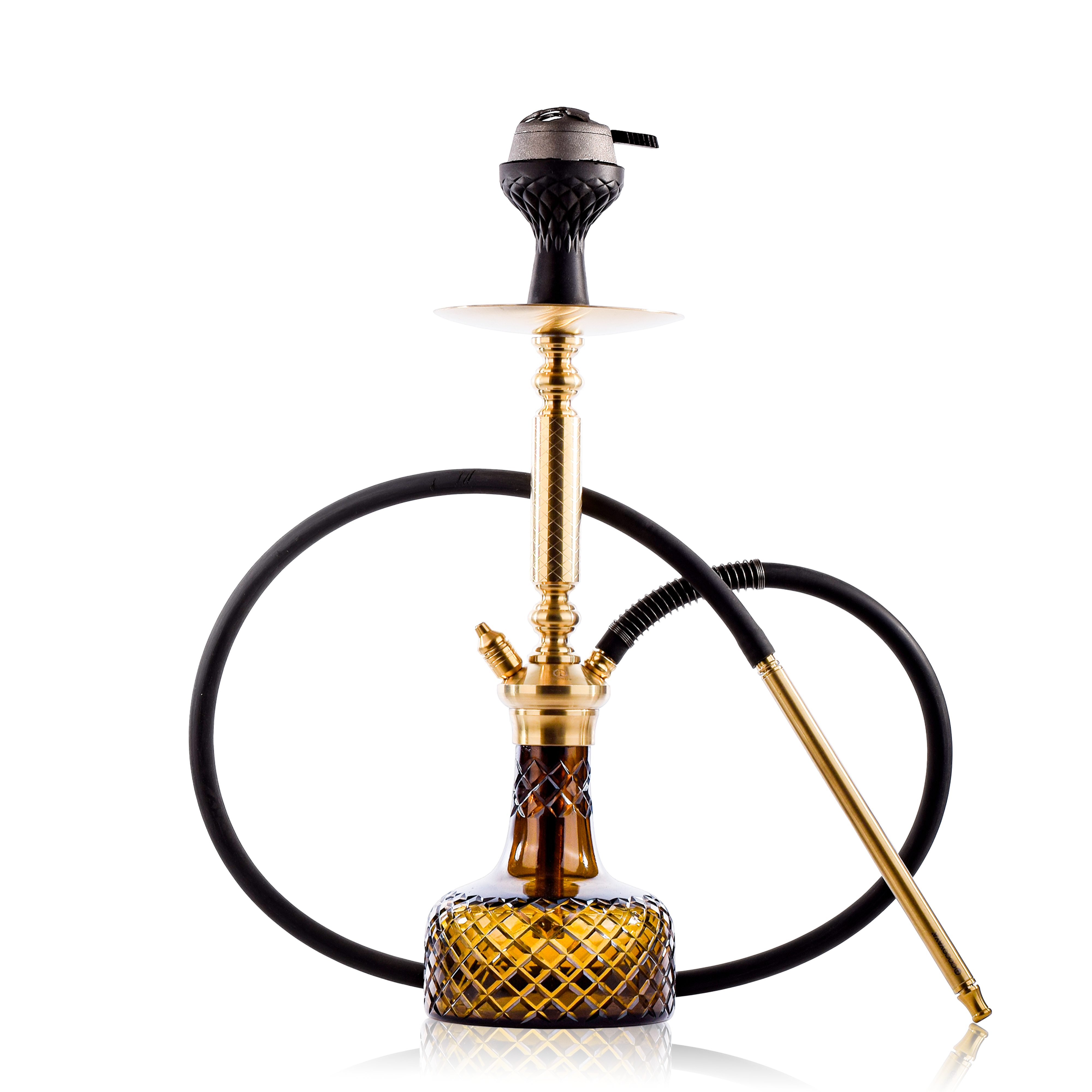 COCOYAYA Valencia Hookah with Bag- Gold & Brown Base