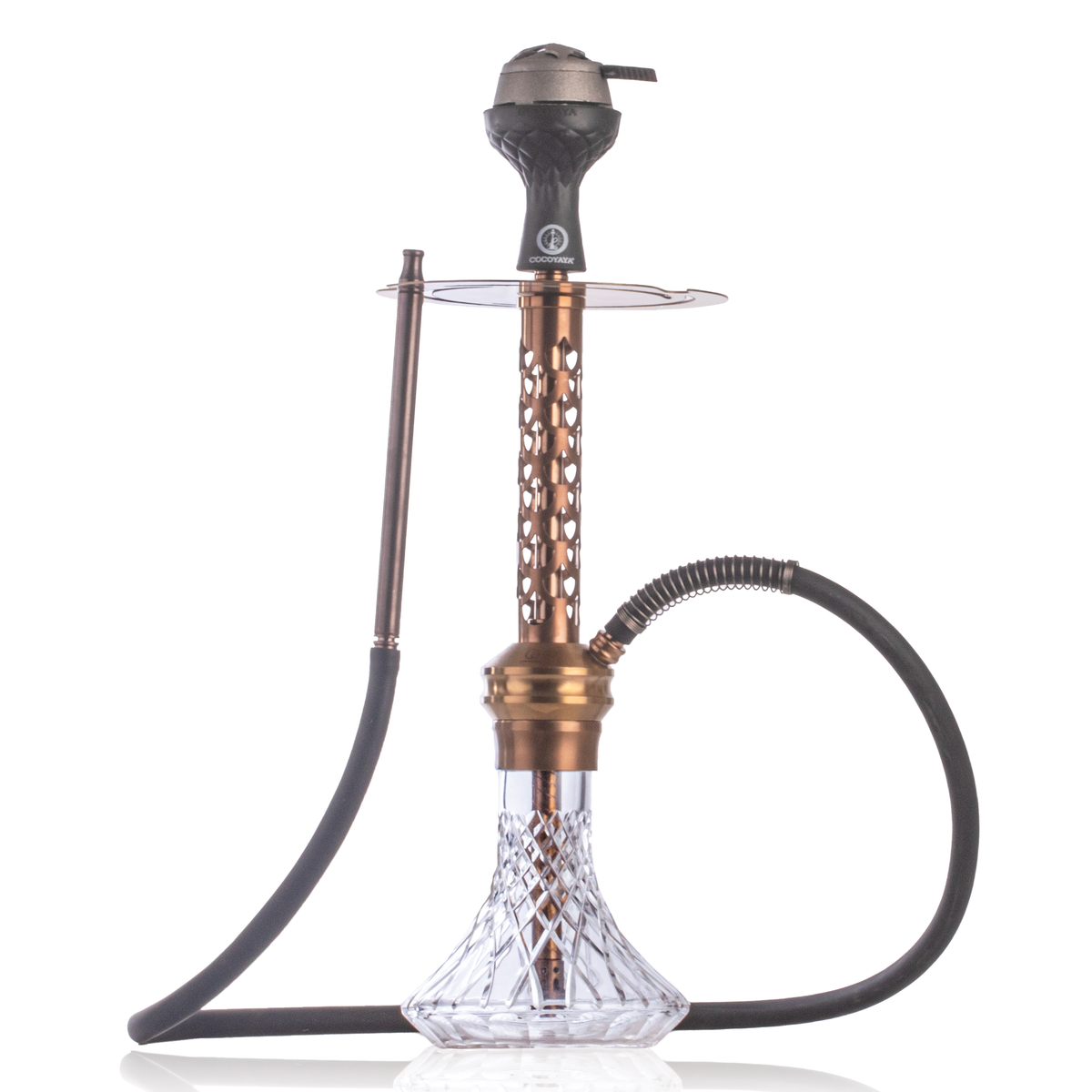 COCOYAYA Valeria DYA Hookah with Bag - Bronze Stem & Transparent Base