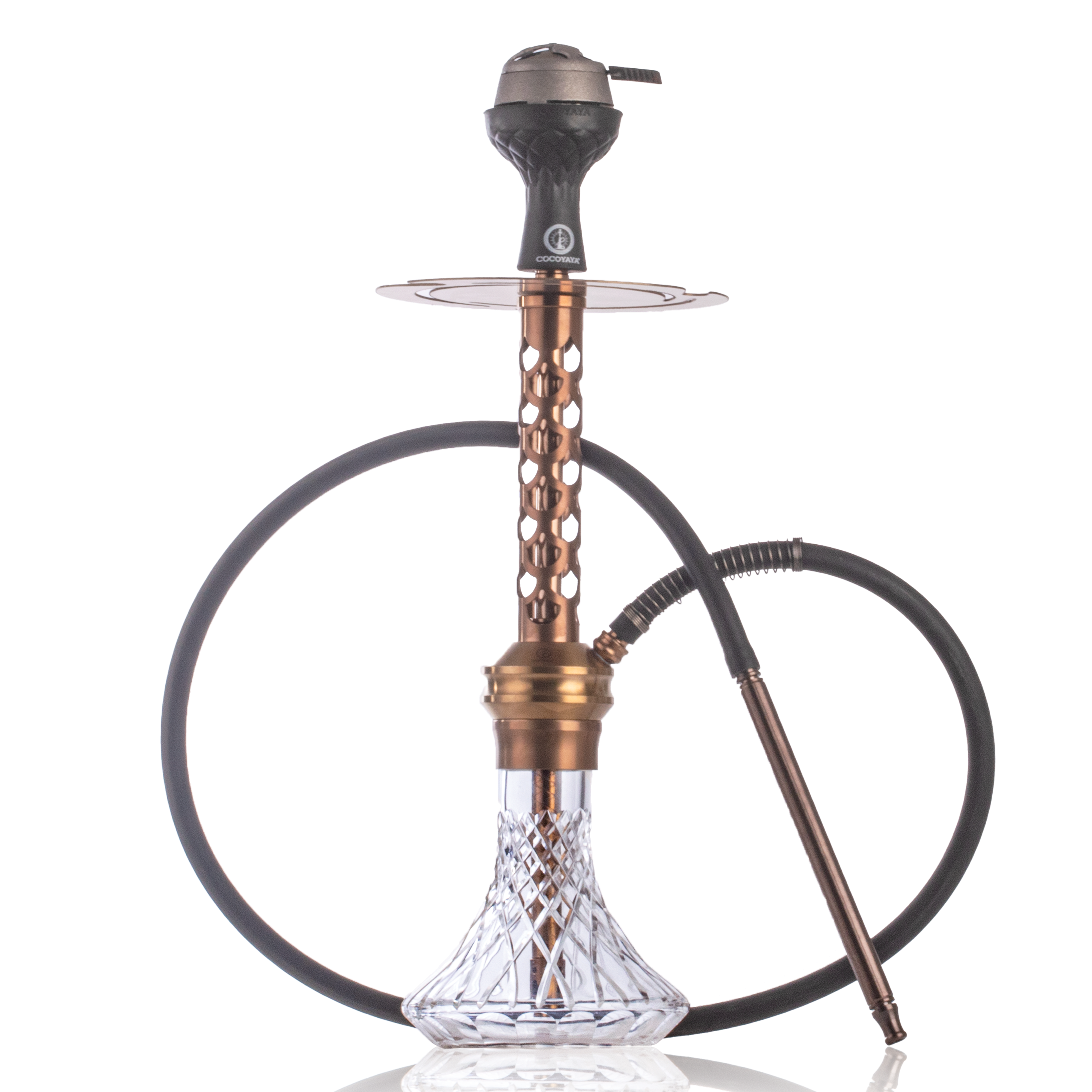 COCOYAYA Valeria DYA Hookah with Bag - Bronze Stem & Transparent Base