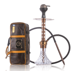 COCOYAYA Valeria DYA Hookah with Bag - Bronze Stem & Transparent Base