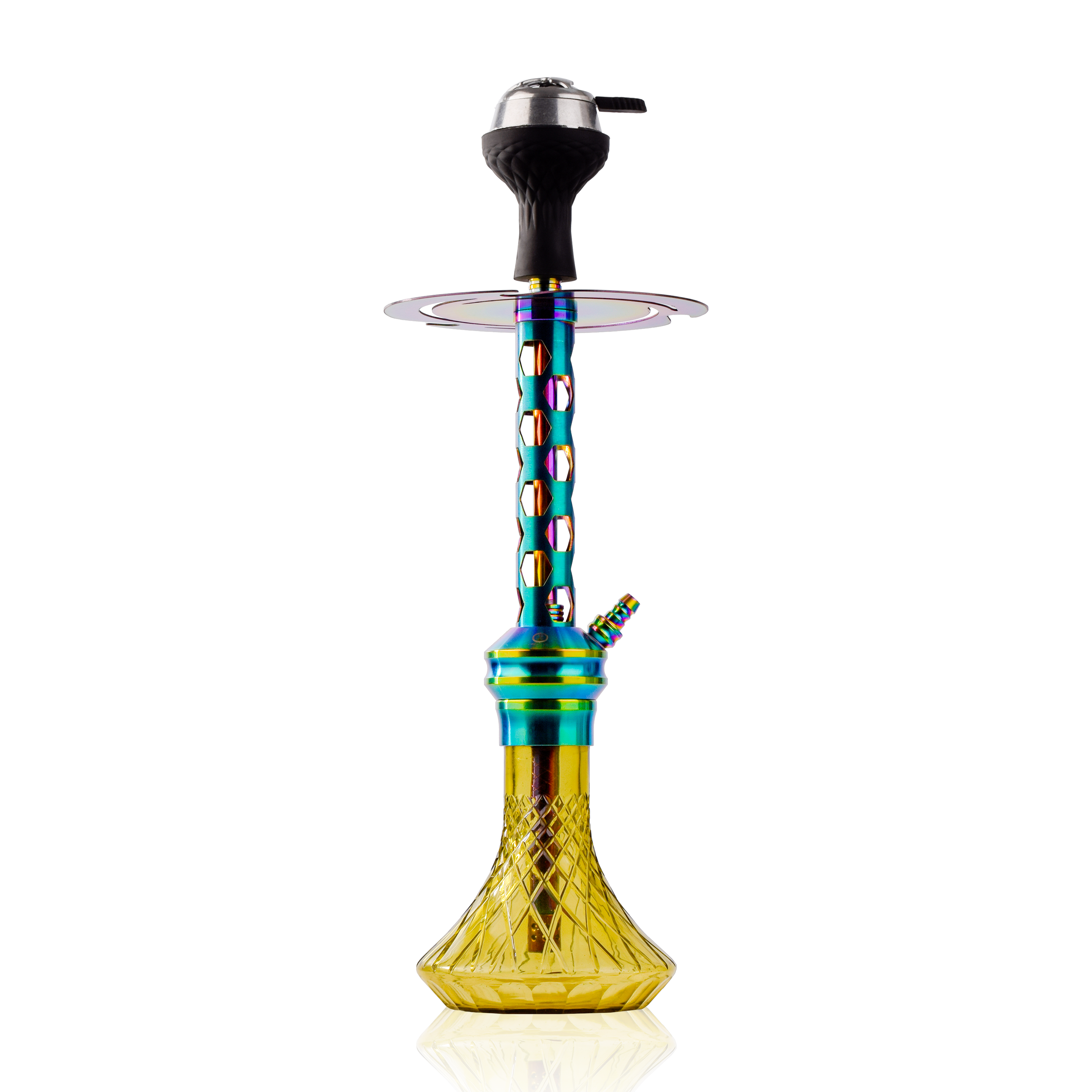 COCOYAYA Valeria Hexa Hookah with Bag - Rainbow Stem & Light Yellow Base