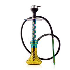 COCOYAYA Valeria Hexa Hookah with Bag - Rainbow Stem & Light Yellow Base