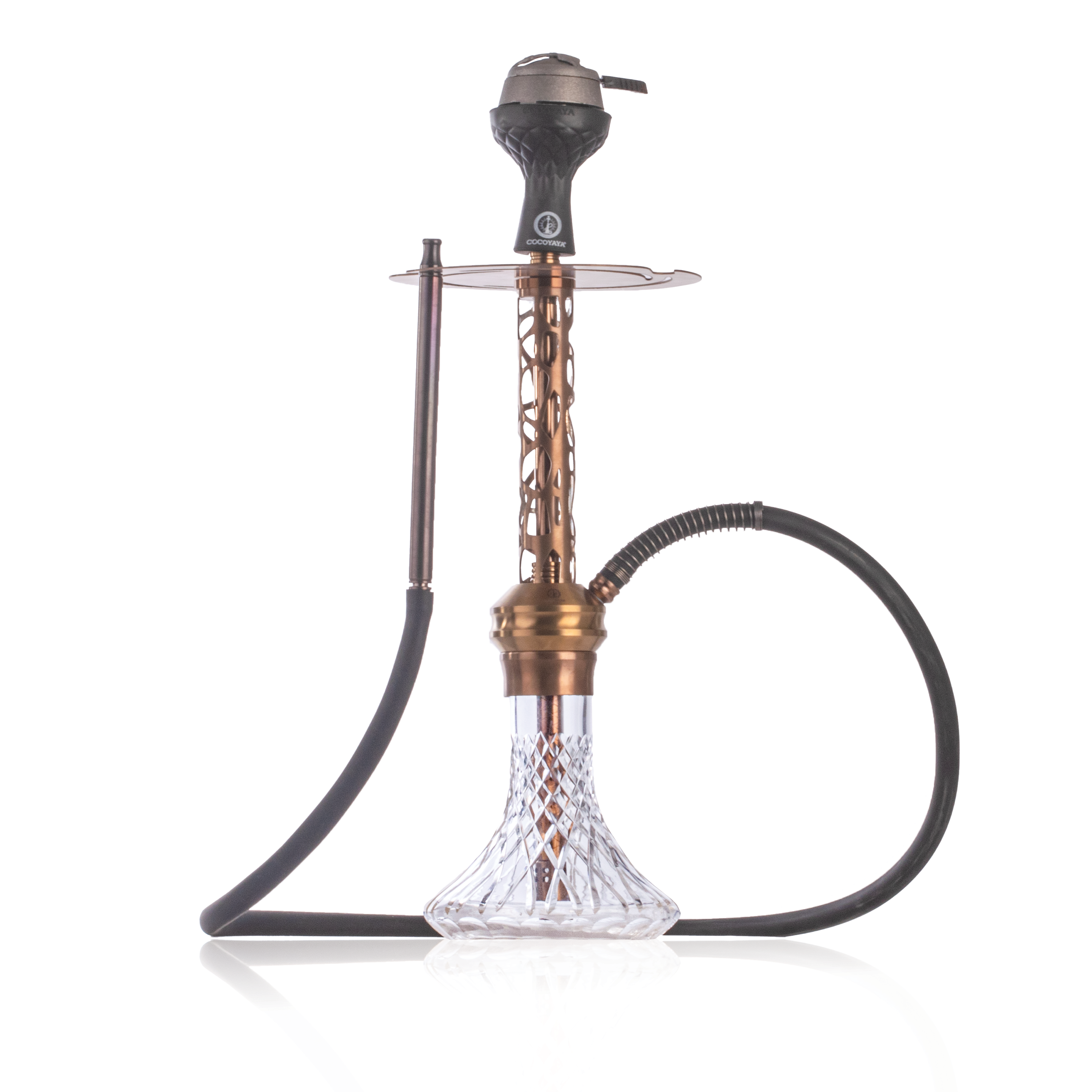 COCOYAYA Valeria Mesh Hookah with Bag - Bronze Stem & Transparent Base