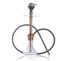 COCOYAYA Valeria Oval Hookah with Bag - Bronze Stem & Transparent Base