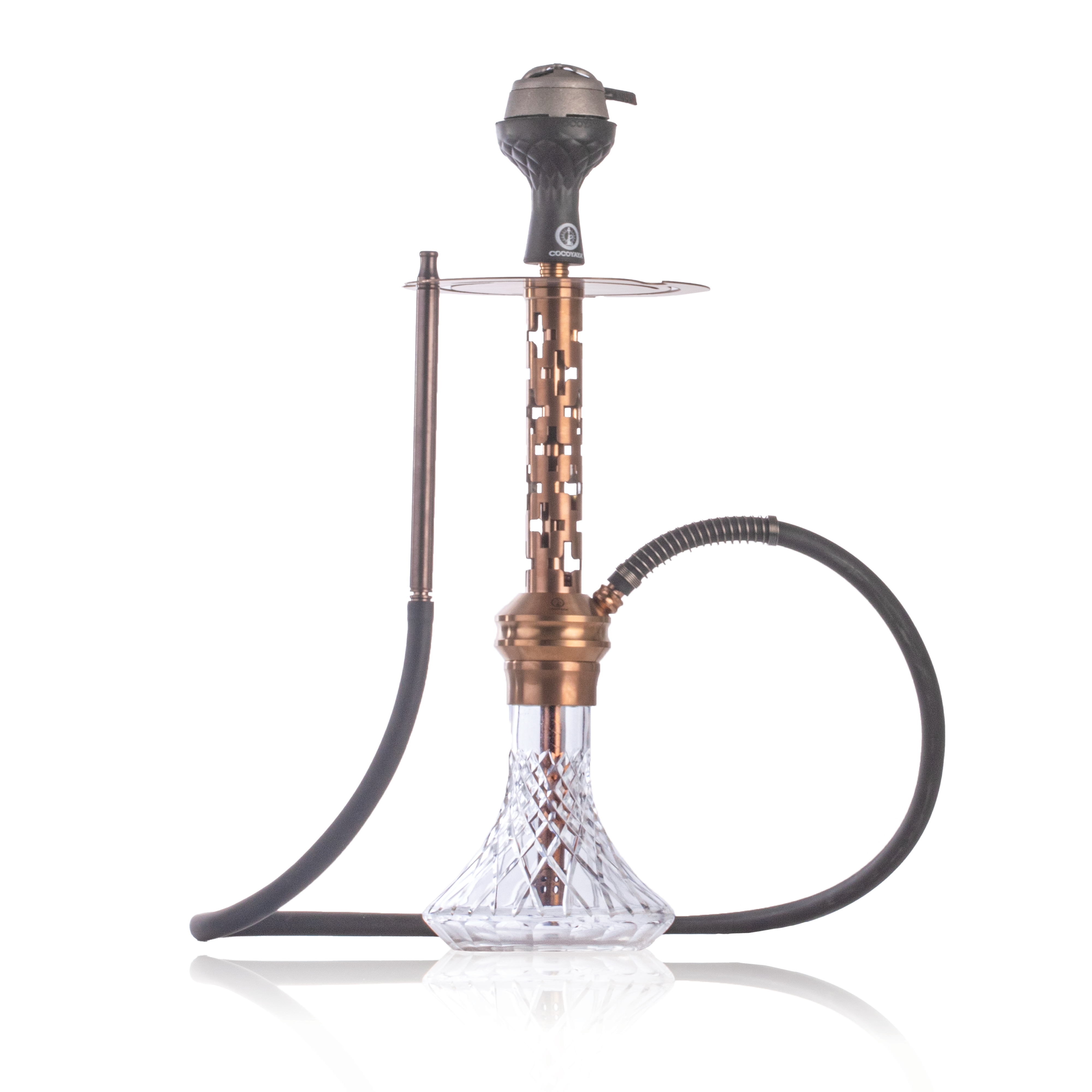 COCOYAYA Valeria Plus Hookah with Bag - Bronze Stem & Transparent Base