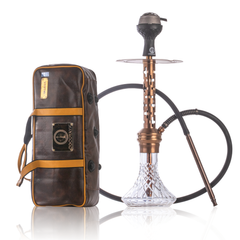 COCOYAYA Valeria Plus Hookah with Bag - Bronze Stem & Transparent Base