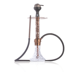 COCOYAYA Valeria Wave Hookah with Bag - Bronze Stem & Transparent Base