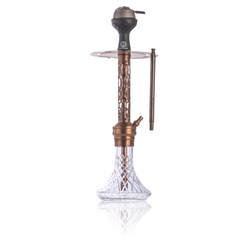 COCOYAYA Valeria Wave Hookah with Bag - Bronze Stem & Transparent Base