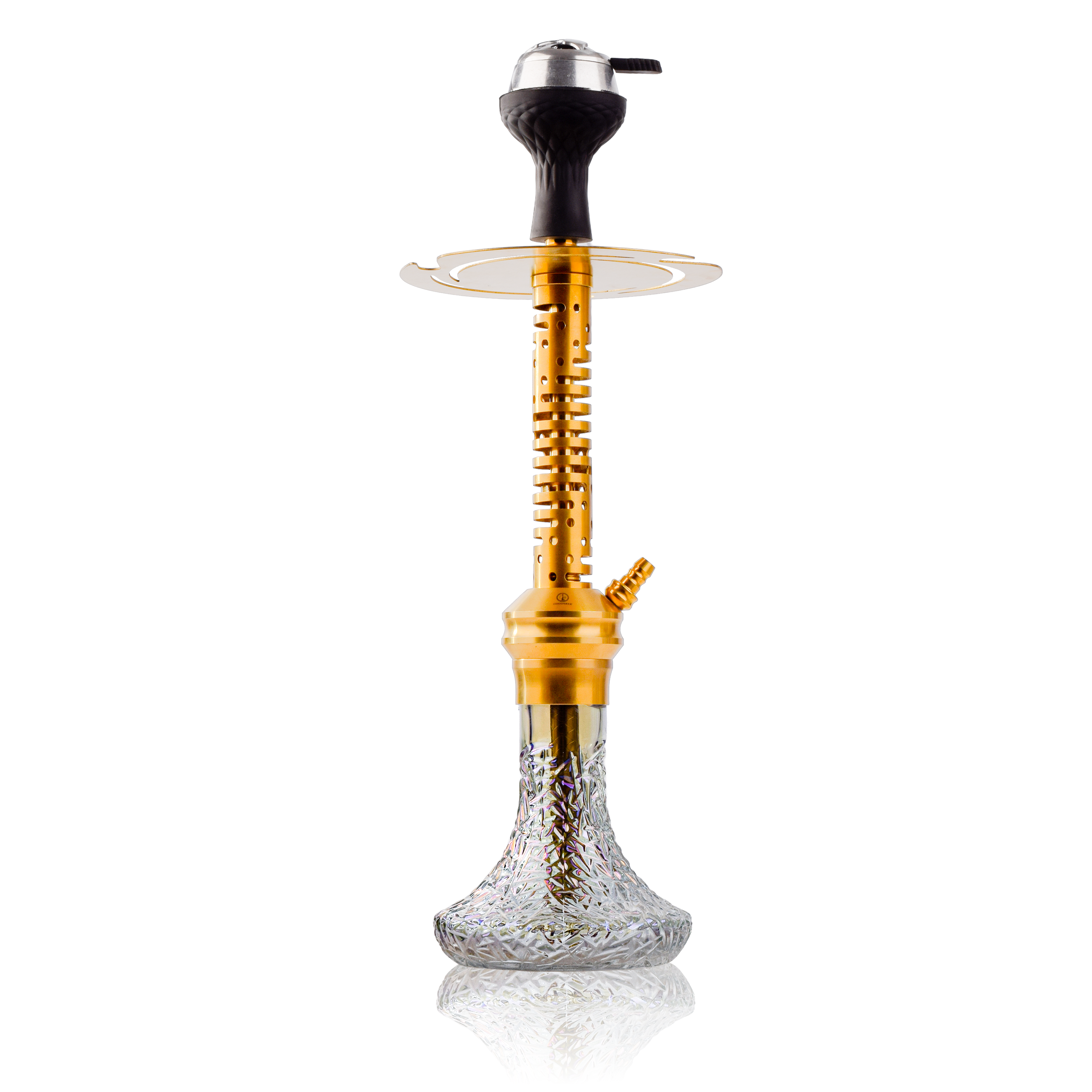 COCOYAYA Valeria Hexa Hookah with Bag - Gold Stem & Transparent Base