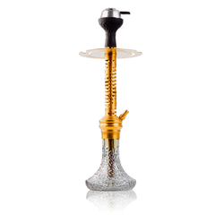 COCOYAYA Valeria Hexa Hookah with Bag - Gold Stem & Transparent Base