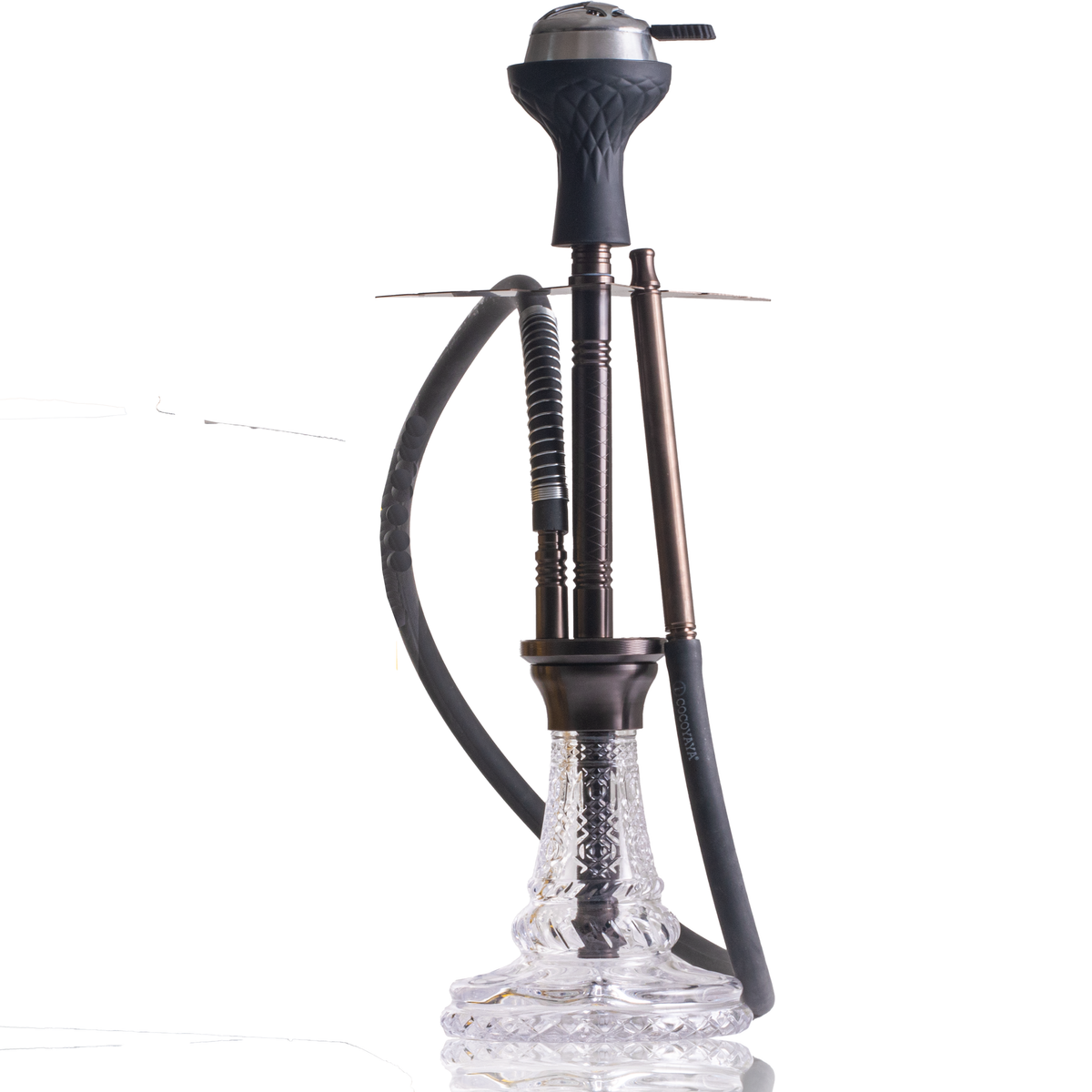 COCOYAYA Vasco Hookah with Bag - Bronze Stem & Transparent Base