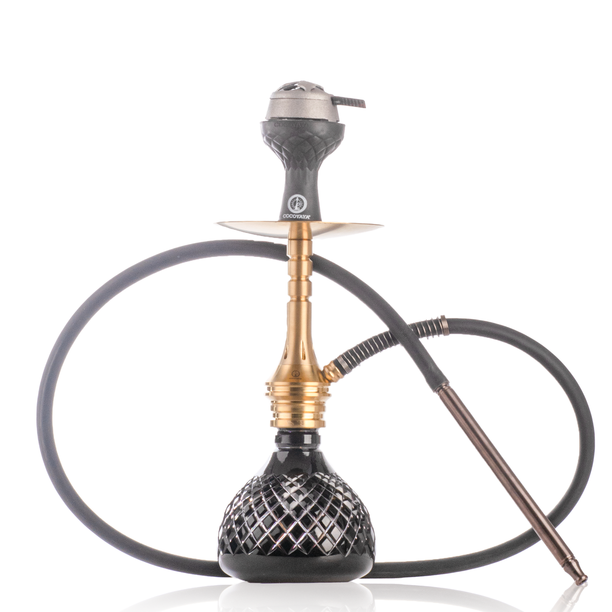 COCOYAYA VIP Bobby Hookah - Gold Stem & Black Base