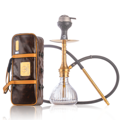 COCOYAYA VIP Bobby Hookah - Gold Stem & Transparent Base