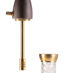 COCOYAYA Wood Pro Hookah - Brown Stem (Transparent Base)