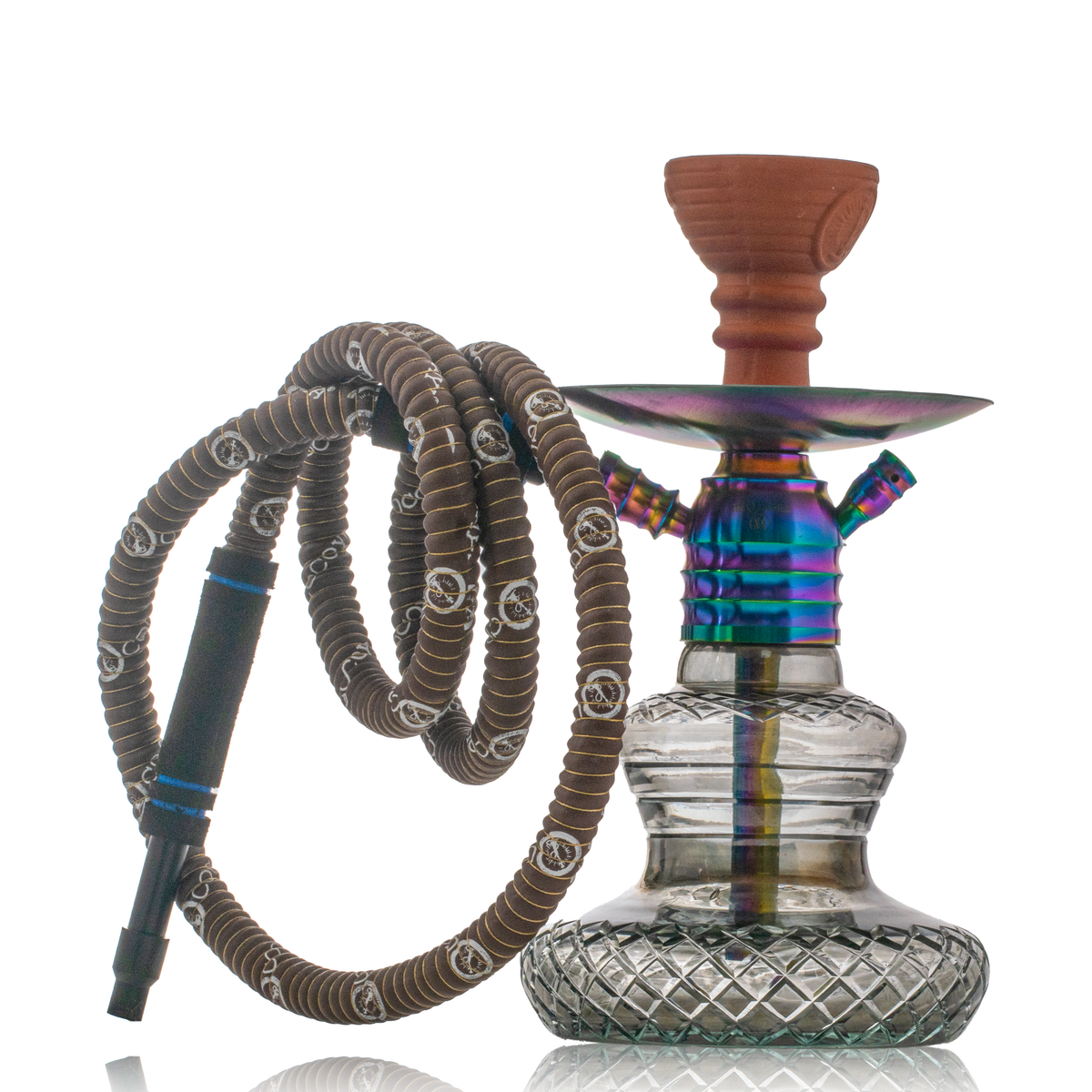 COCOYAYA X4 Hookah - Rainbow Stem & Grey Base